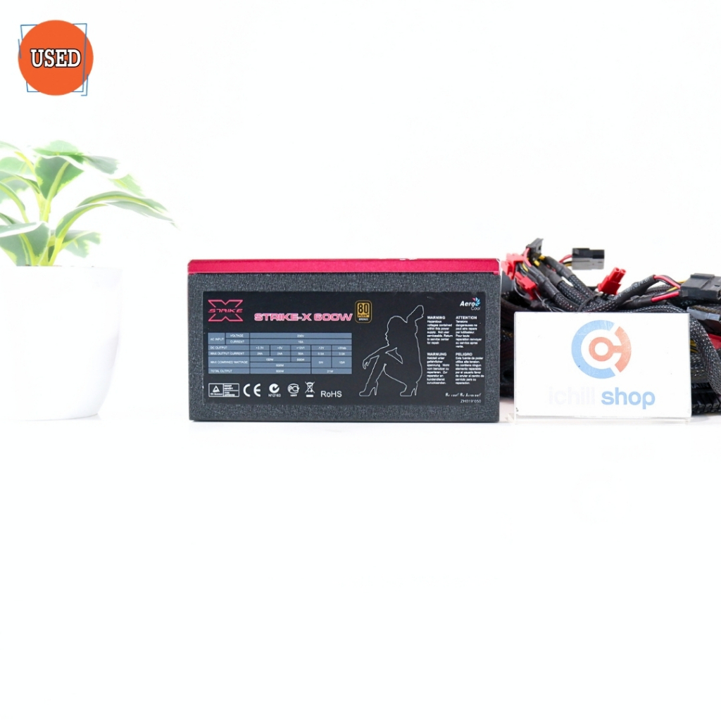 POWER SUPPLY (พาวเวอร์ซัพพลาย) AEROCOOL STRIKE-X 600W (80 PLUS BRONZE) P11897