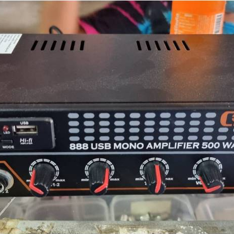 COMSON MONO888 แอมป์ USB บลูทูธ AC / DC ใช้ได้ทั้ง ไฟบ้าน ไฟรถ 12V คมสัน MONO-888 ubs แอมปัโมโน 500W