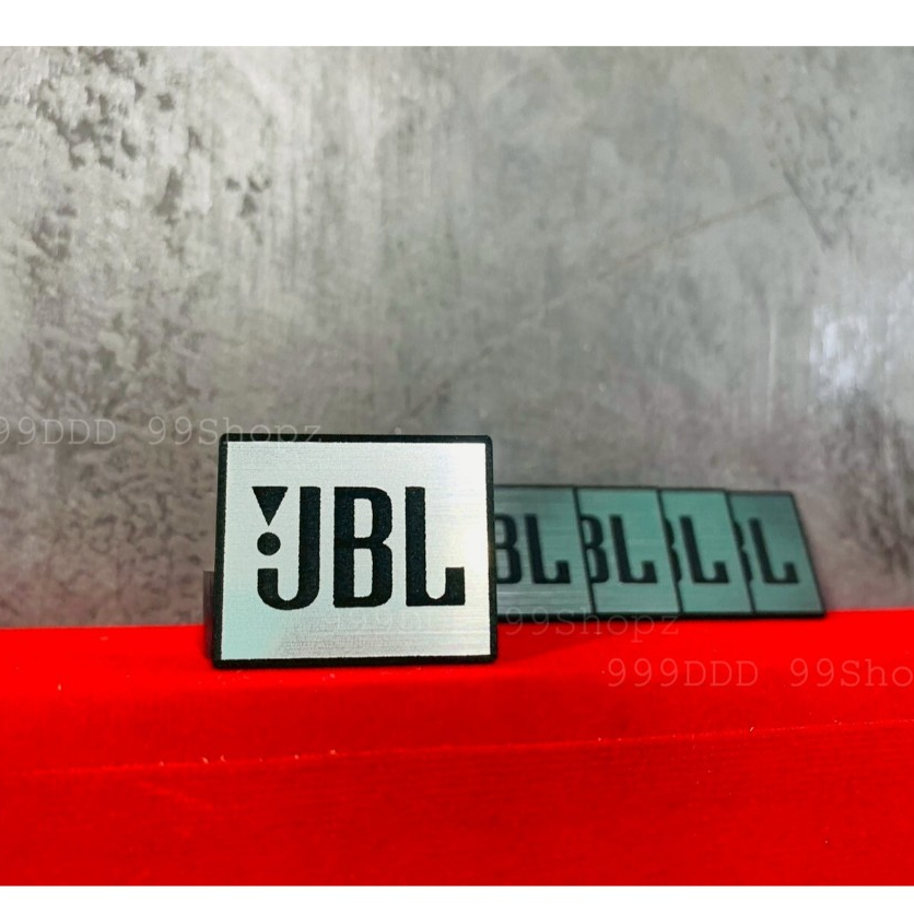 (กดx2ชิ้น/บิล) logo3x2.5cm (เจ บี แอล) เสมือน [!jbl]  วัสดุโรมาร์คผิวผสมABS ทองเงา เงินเงา หนา1.2mm(