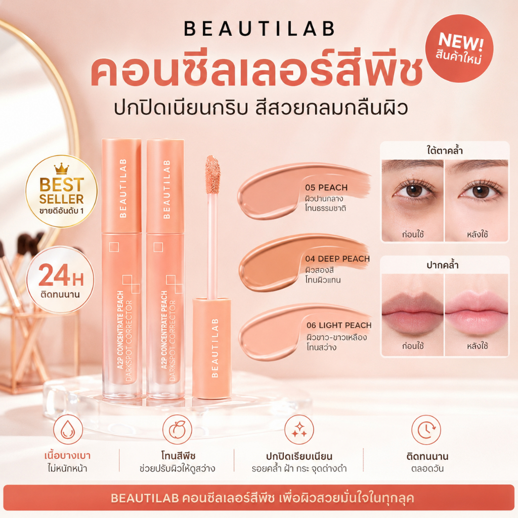 A2P Concealer& Peach Corrector&Blue Corrector คอนซีลเลอร์ คอเรคเตอร์พีช และ บลูคอเรคเ