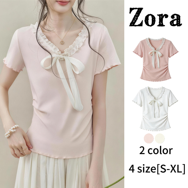 2026เสื้อยืดคอวีสั้นทรงสวยเข้ารูปสีพื้นบางใหม่สไตล์เกาหลี สำหรับผู้หญิง 40-65KG