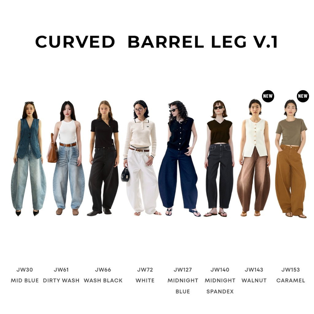 Wara Curved BARREL LEG jeans - 9 Colors V.1