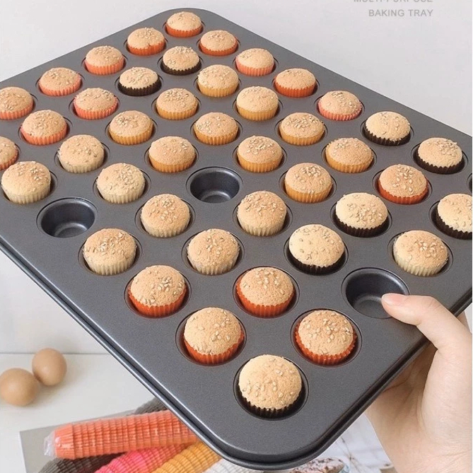 Muffin Baking Pan 48 Holes Mini Muffin Tray Mold Non Stick cake kitchen ถาดอบขนมเค้กจิ๋ว ถาดอบเค้ก