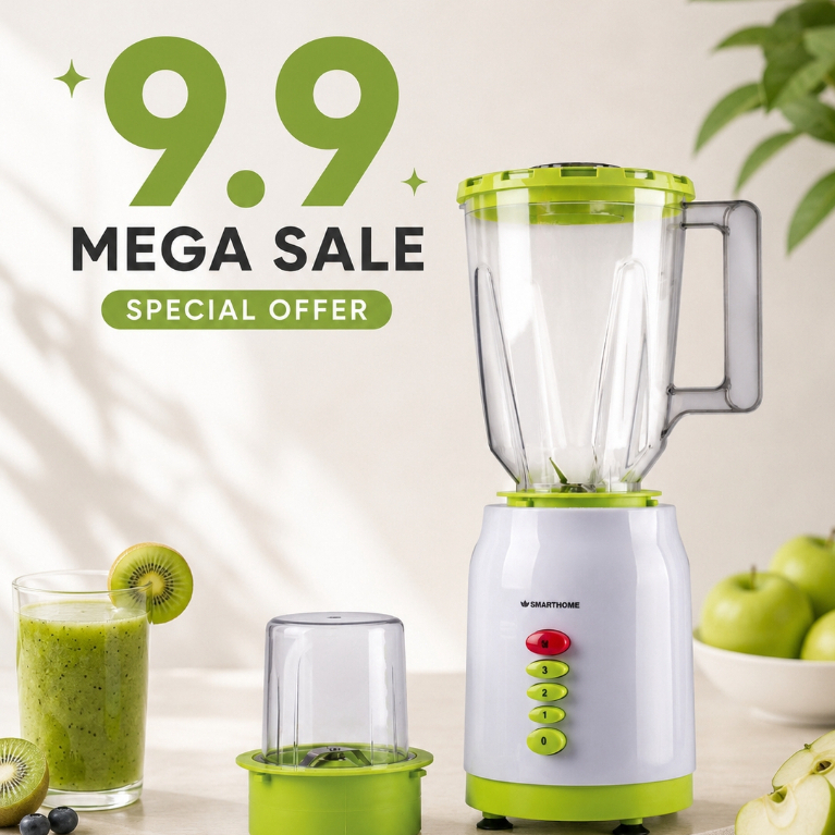 SMART HOME Blender เครื่องปั่น 2 in 1 ความจุ1.5ลิตร รุ่น BD-1510 /BD-1520รับประกัน 3 ปี