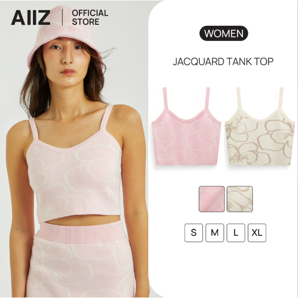 AIIZ (เอ ทู แซด) - AIIZ เสื้อกล้ามผู้หญิงผ้าทอลาย AIIZ Women's Jacquard Tank Top