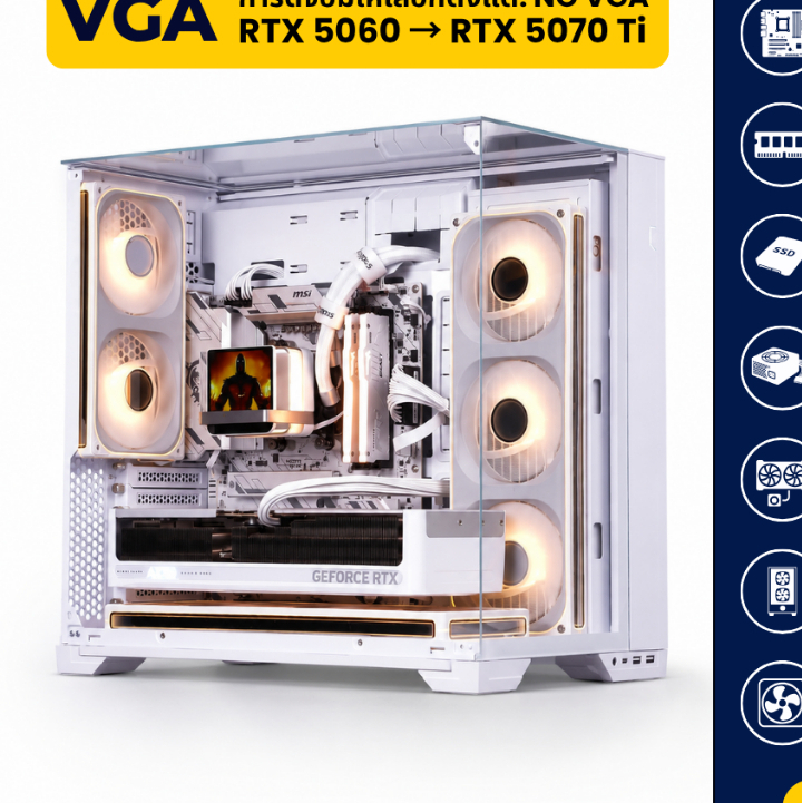 คอมประกอบ Gaming PC AMD Ryzen 7 9800X3D + เลือก RTX 5060–RTX 5070 Ti RAM 32GB SSD 1TB | Monkey ETC