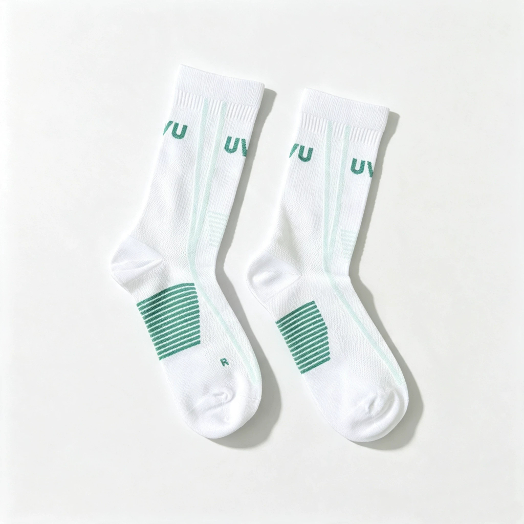 （ไม่ใช่ของขวัญ）พร้อมส่ง!! UVU Running Sock (Black/White)ถุงเท้ากีฬา ถุงเท้าขายาว