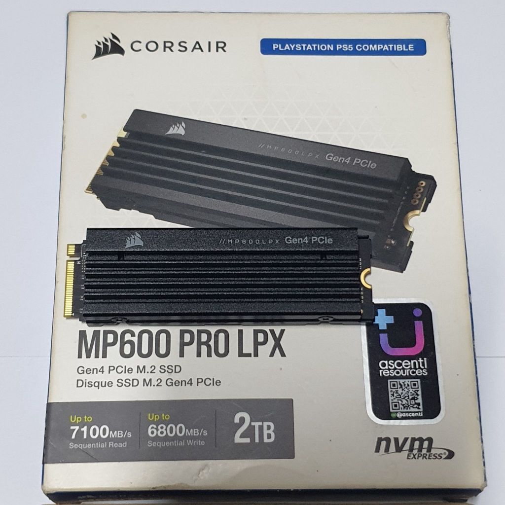 CORSAIR MP600 PRO LPX SSD M.2 NVME GEN4 2 TB มือ2 รองรับ PS5 มีประกัน 12/2028