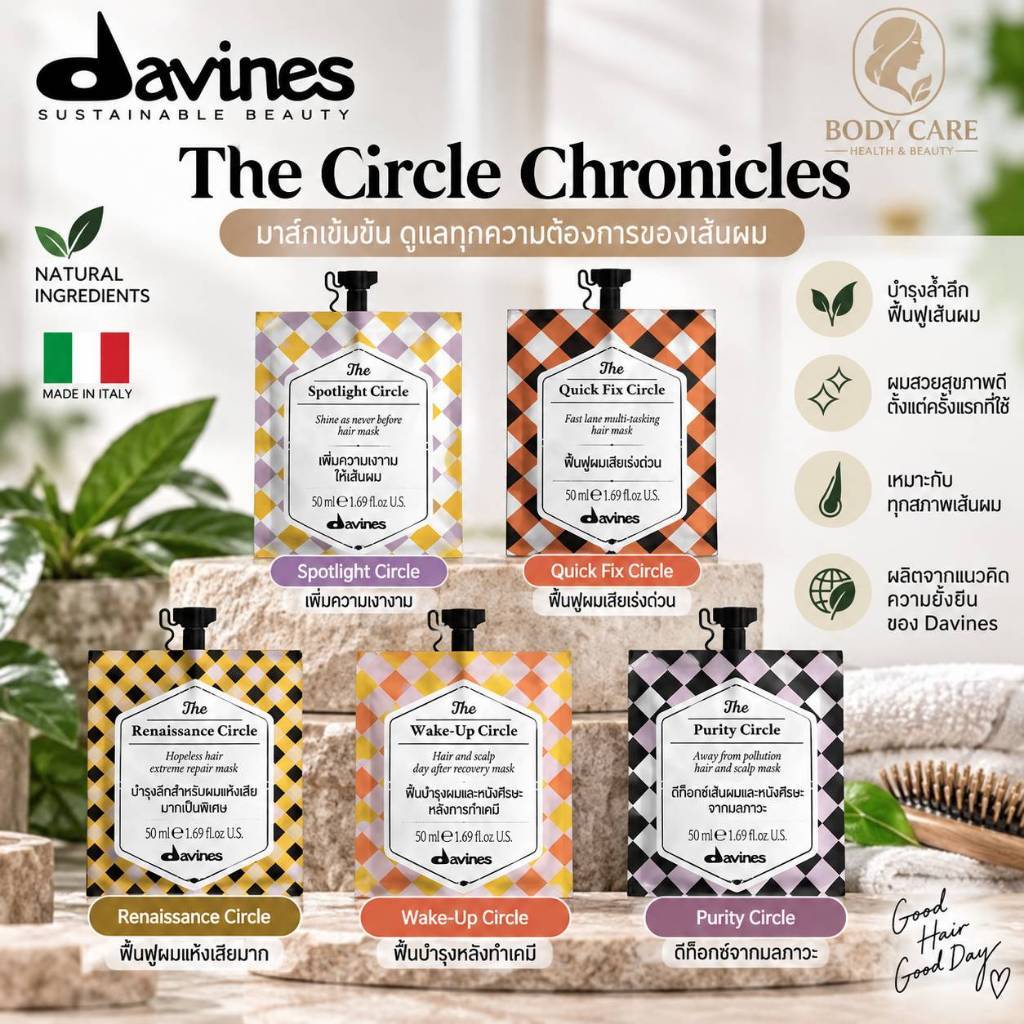 Davines the circle chronicles treatment มัลติมาส์กกิ้ง ทรีทเม้นท์สำหรับบำรุงหนังศรีษะและเส้นผม