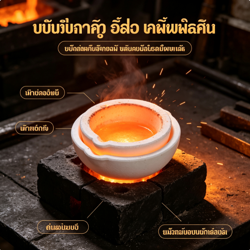 เบ้าหลอมควอทซ์ ทนความร้อนสูง สำหรับหลอมทองคำ เงิน และเครื่องประดับ ขนาดพกพา ใช้งานง่าย