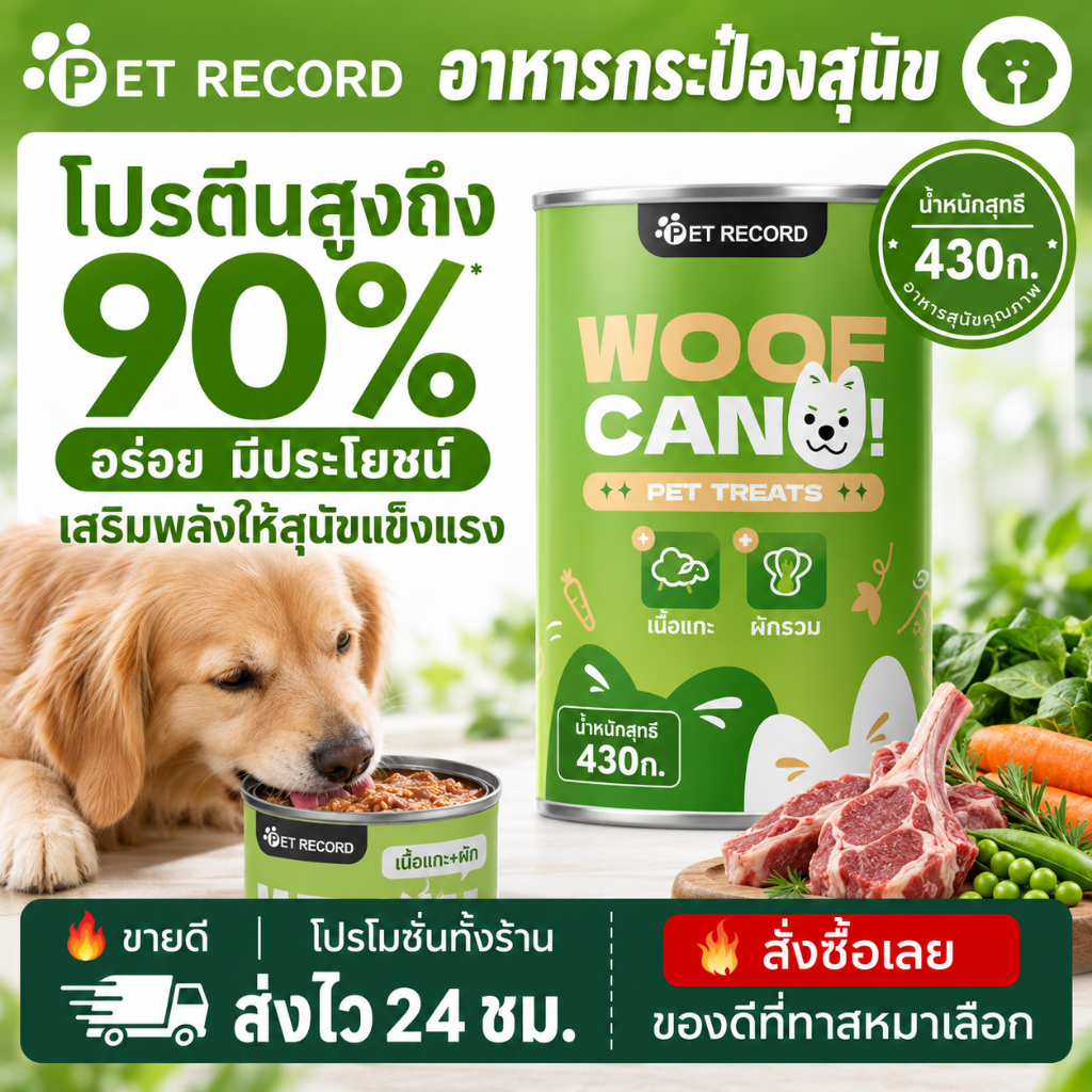 อาหารสุนัขเปียกเนื้อธรรมชาติบริสุทธิ์กระป๋องอินทรีย์อาหารสุนัขโภชนาการลูกสุนัขเนื้อหาสุทธิ 430g