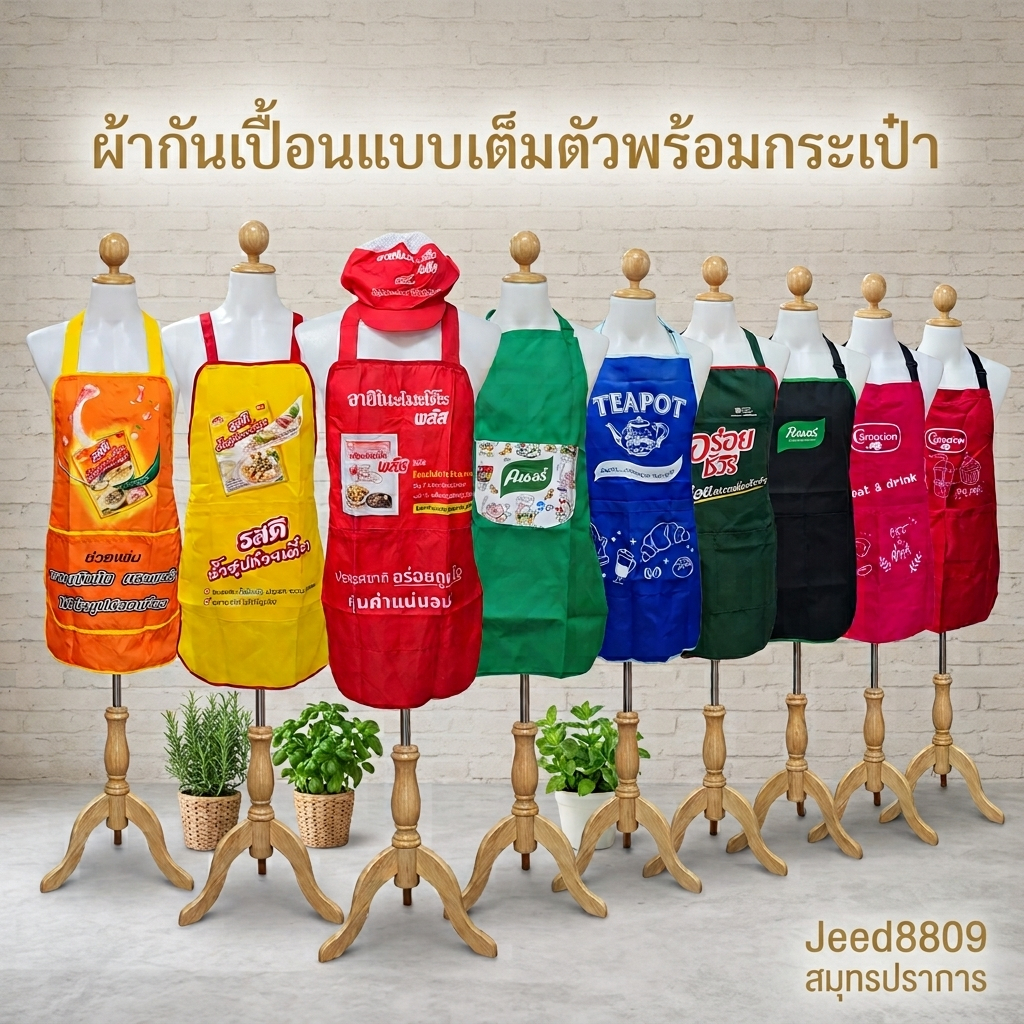 ผ้ากันเปื้อน รสดี-คนอร์-คาร์เนชั่น-ทีพอท แบบเต็มตัว