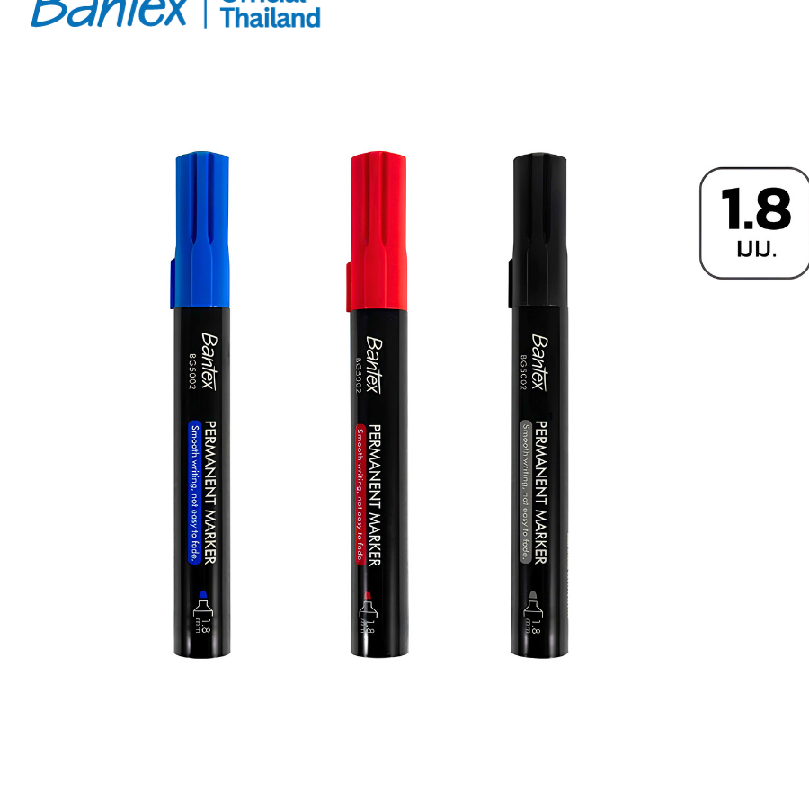 Bantex ماركر دائم مقاوم للماء 1.8 مم (3 ألوان) — صورة 5