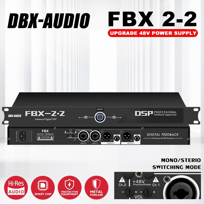 DBX-AUDIO FBX 2.2 เครื่องตัดเสียงสะท้อน ระบบดิจิทัลป้องกันเสียงหอนแบบอัตโนมัติ 2 ช่องสัญญาณ