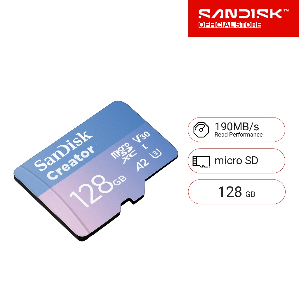 Sandisk Creator microSD Card 128GB (SDSQXAA-128G-GN6MS)
