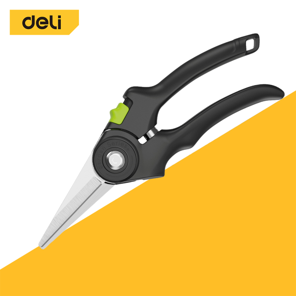 Deli กรรไกรตัดกิ่ง กรรไกรแต่งกิ่ง SK5 ระบบล็อคนิรภัย ด้ามยาวพิเศษ ขนาด 9 นิ้ว Pruning Shears