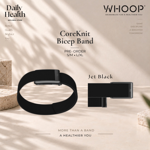 WHOOP 5.0 / MG CoreKnit Bicep Band | สายรัดต้นแขน WHOOP | Jet Black S/M/L/XL
