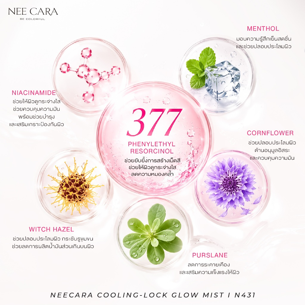 NEE CARA بخاخ تثبيت مبرّد Cooling-Lock Glow ‏N431 — صورة 4