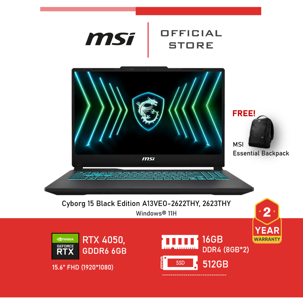 MSI Cyborg 15 Black Edition A13VEO-2622THY(Raptor Lake i7),Cyborg 15 Black Edition A13VEO-2623THY(Ra
