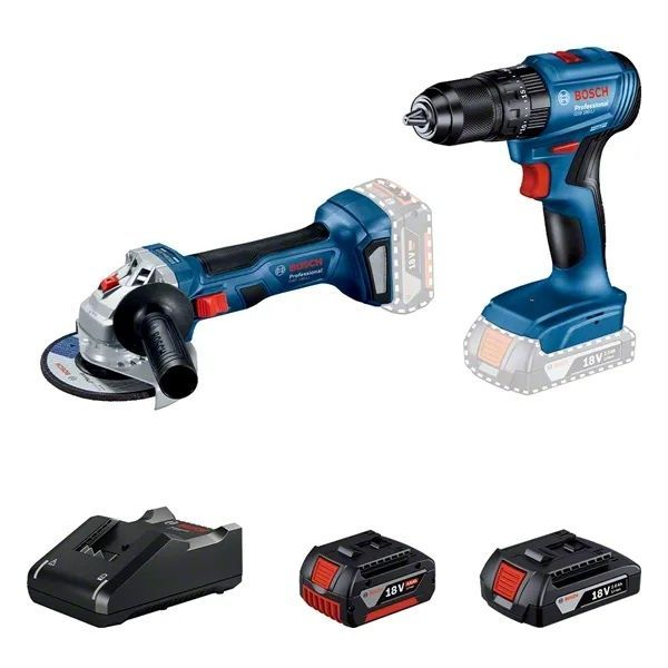 BOSCH COMBO SET  เครื่องเจียรและสว่านไร้สาย รุ่น GWS 180 LI+GSB 185 LI
