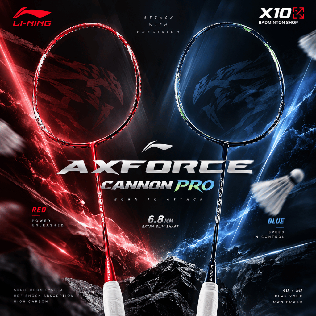 Li-Ning AXFORCE CANNON PRO ไม้แบดมินตัน Lining สายบุก 4U 5U ก้าน 6.8mm ของแท้ ประกันศูนย์ 6 เดือน