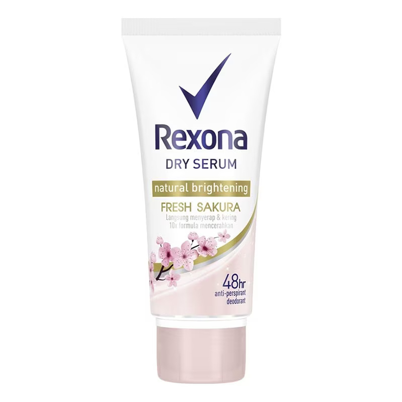 Rexona Dry Serum Fresh Sakura 50 ml นำเข้าจากอินโดนีเซีย หอมกลิ่นซากุระ ละมุน ไม่ฉุน เนื้อบางเบา ซึมไว ไม่เหนอะหนะ