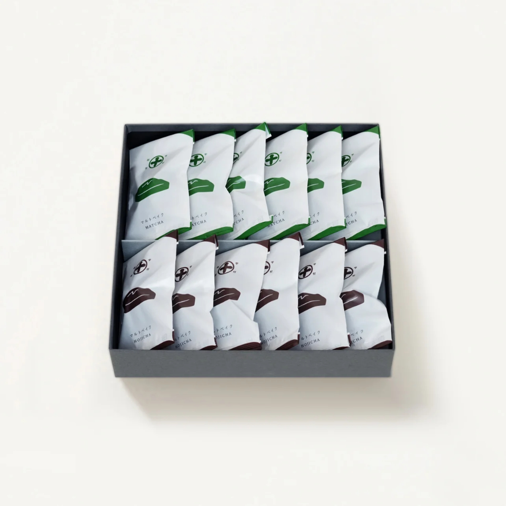 Maruto Bake 12-Piece Assortment [Matcha × 6, Hojicha × 6]【Nakamura Tokichi】