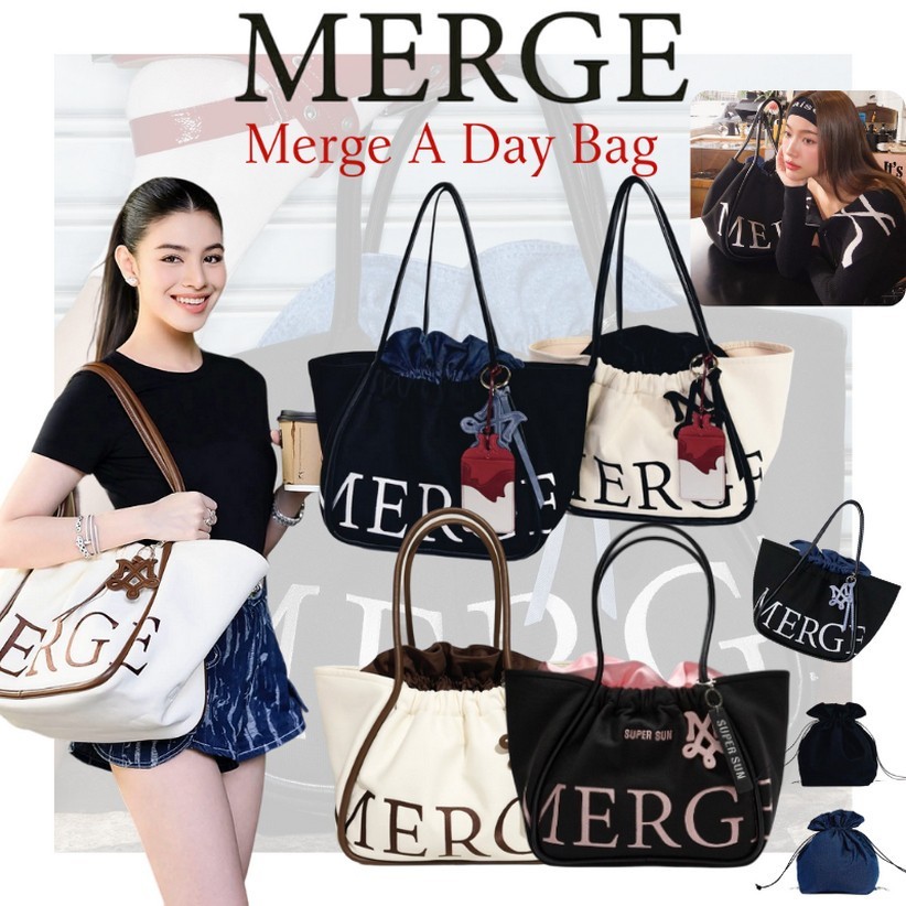 OUTLETS🇰🇷NEW แท้ MERGE A DAY BAG L/M/mini🤎 Merge กระเป๋าofficial มาพร้อมกล่อง