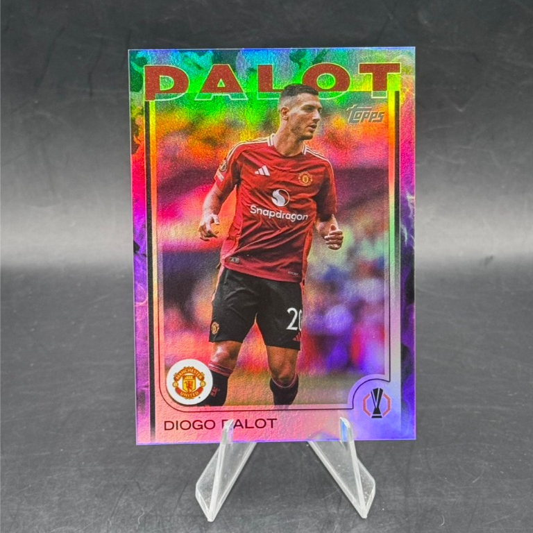 Diogo Dalot - 2024-25 Topps UEFA Club Competitions - #83 Purple Inferno Parallel /299 - Manchester U