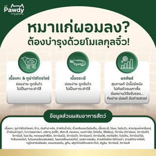 Pawdy อาหารสุนัขสูงวัยเกรดโฮลิสติก ใส่ Astaxanthin AstaReal™ สูตรแกะและปลา ผสมเนื้อจระเข้ สำหรับอายุ 7 ปีขึ้นไป 6 กก.