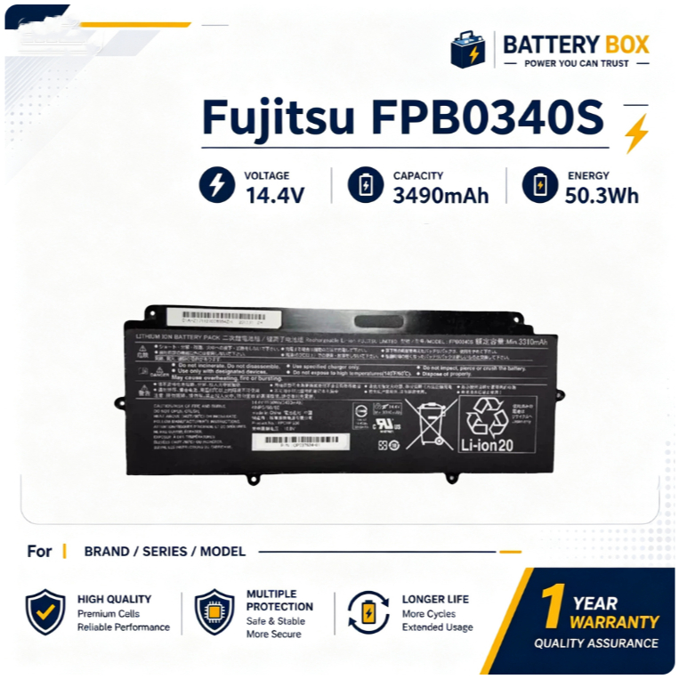 FPB0340S Laptop Battery for Fujitsu LifeBook U937 U938 U939 FPCBP536