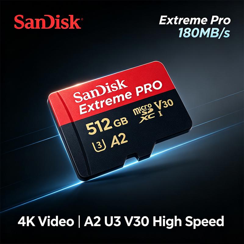 Flagship SanDisk Extreme Pro U3 V30 A2 Micro SD TF card hits top-tier read-write speed, flawless 4K/