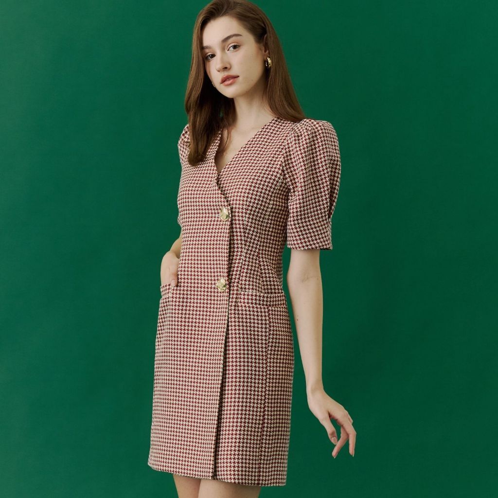 MAVE เดรส รุ่น Vase dress suit สี Burgundy