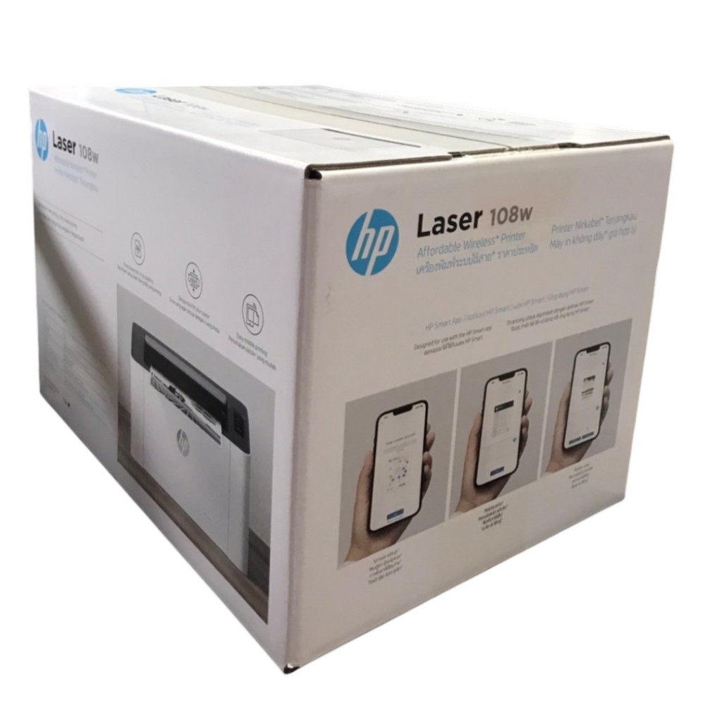 Printer HP Laser 108w 4ZB80A WI-FI เครื่องพิมพ์เลเซอร์ ขาว-ดำ ของแท้