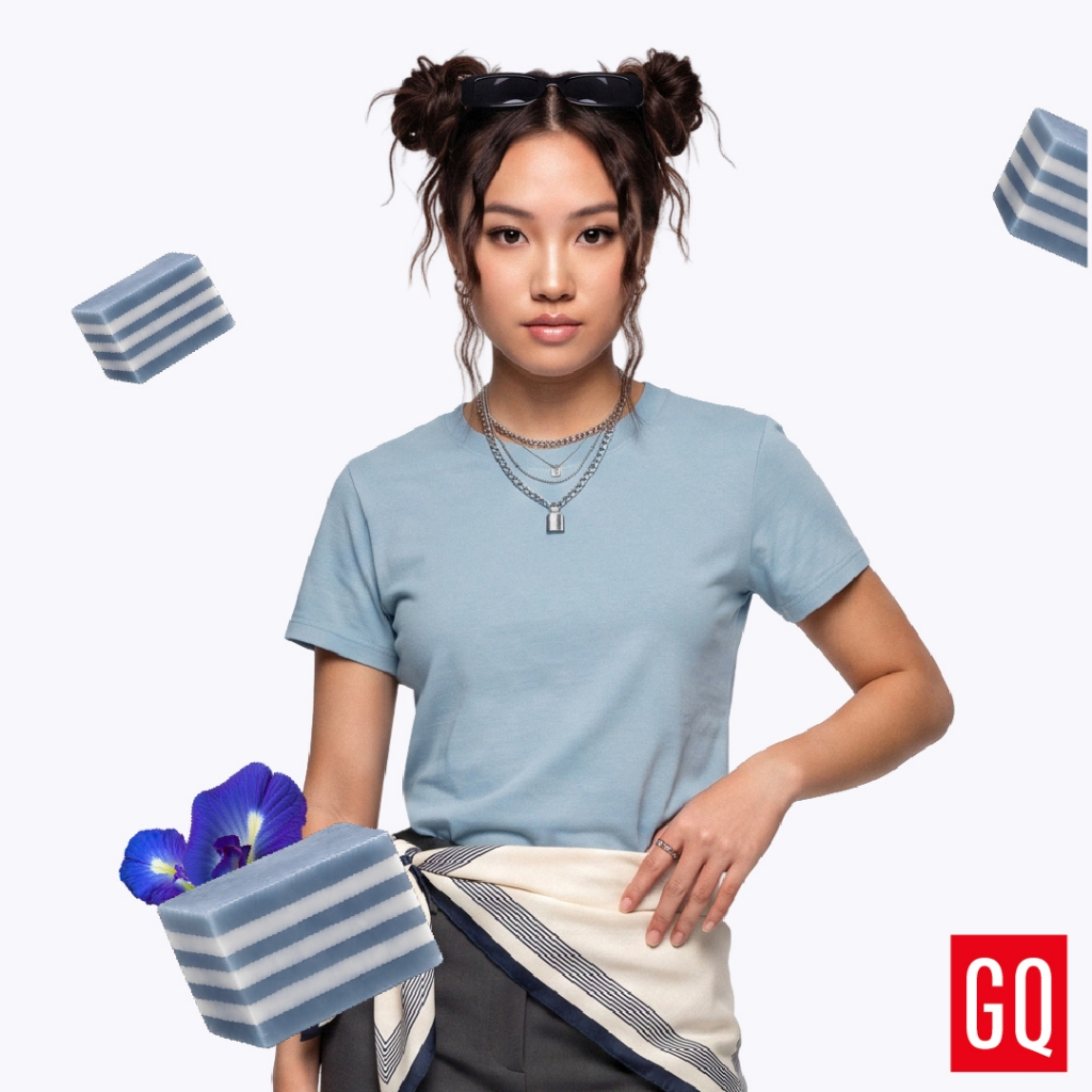 GQ تيشيرت نسائي بطباعة أطعمة تايلندية — صورة 3