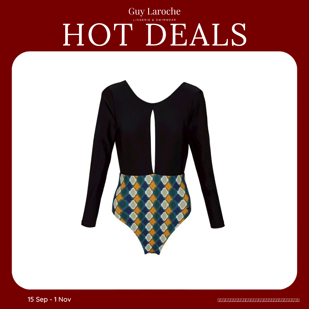[Hot Deal] Guy Laroche ชุดว่ายน้ำ วันพีซ (One piece) เสื้อแขนยาว กางเกงเว้าขา กีลาโรช GPL1008