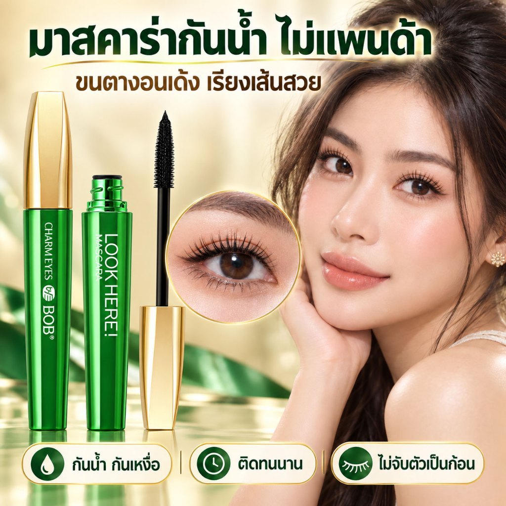 【COD】มาสคาร่า BOB เพิ่มความยาว กันน้ำ กันเหงื่อ ติดทนนาน ไม่เลอะ ไม่เปื้อน ขนตาหนางอน เด้งตลอดทั้งวัน