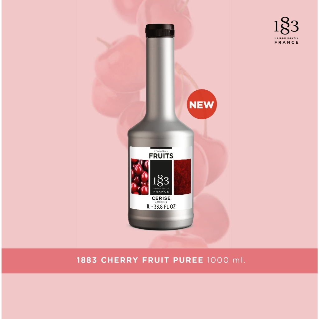 1883 เพียวเร่ เชอร์รี่ สำหรับเมนูโซดา สมูทตี้ | CHERRY FRUITS PUREE 1000 ml. (SKU 6902)