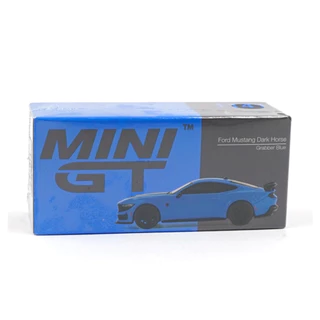 MGT01141-R - MINI GT 1/64 FORD MUSTANG DARK HORSE 2024 GRABBER BLUE RHD DIECAST SCALE MODEL CAR