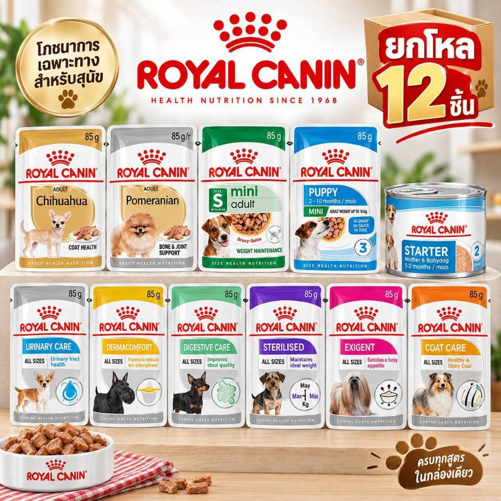 Royal Canin อาหารเปียกสุนัข โรยัล คานิน ยกกล่อง