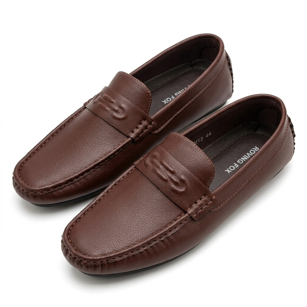Heavy Shoes حذاء جلد رجالي Roving Fox ‏FC2013 — بني — صورة 3