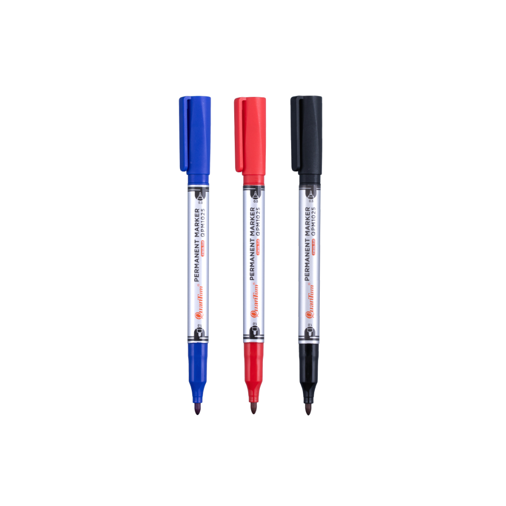 Quantum ปากกาเคมี 2 หัว Permanent Marker QPM1025 0.5-1.0 มม. กันน้ำ แพ็คคู่ 2 ด้าม คละสี — صورة 3
