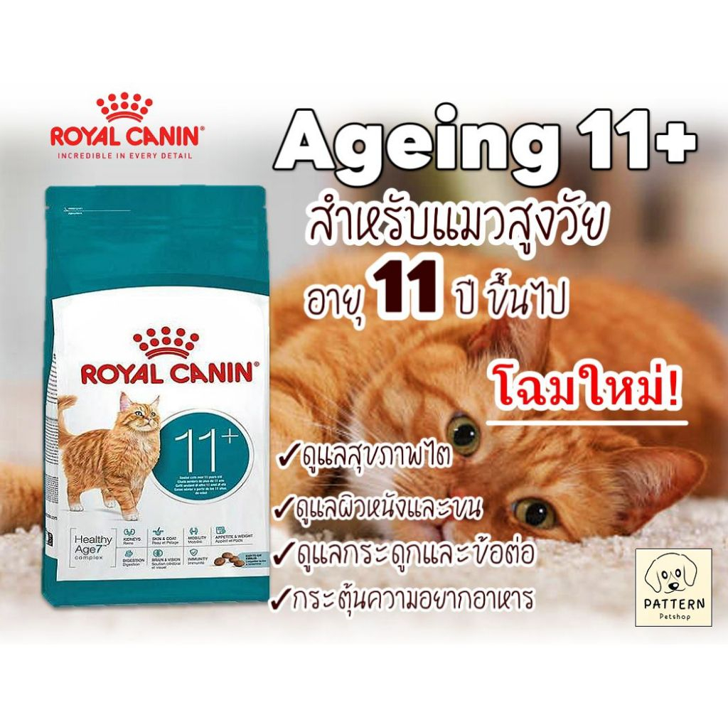 Royal Canin Ageing 11+ (ขนาด 4 kg.) อาหารเม็ดสำหรับแมวสูงวัยอายุตั้งแต่ 11 ปีขึ้นไป