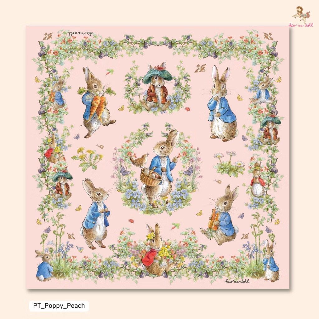 Kiss Me Doll وشاح صغير Peter Rabbit ‏60×60 سم — صورة 3