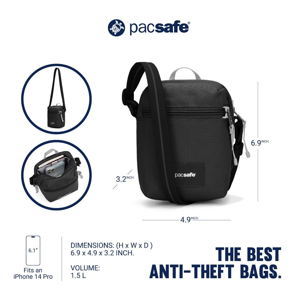 Pacsafe حقيبة كروس ميني GO مضادة للسرقة — صورة 4
