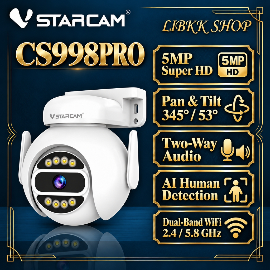 แนะนำ 💥 Vstarcam CS998 PRO 5MP WIFI 2.4G 5.8G 5.0MP Ai  CCTV IP camera กล้องวงจรปิด กล้องวงจรไร้สาย