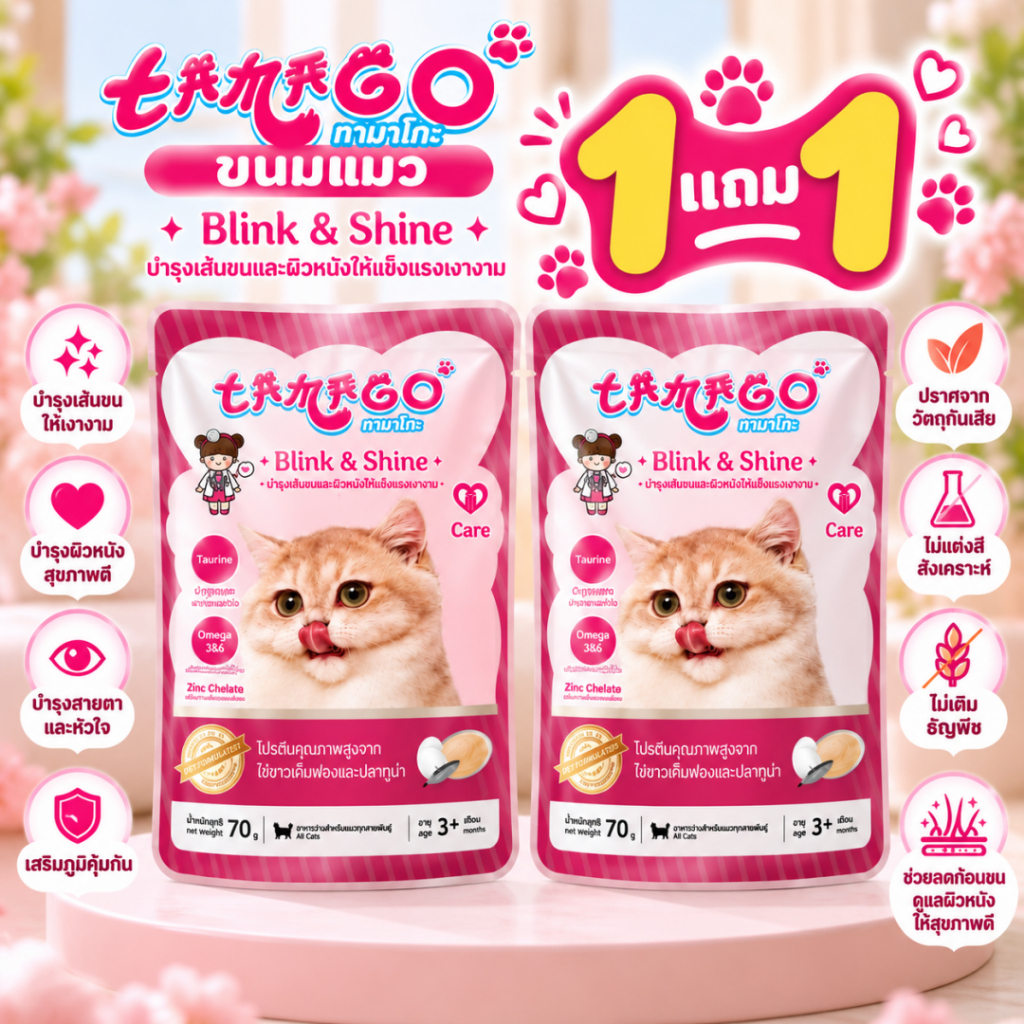 Tamago طعام قطط رطب Jumbo ‏Blink & Shine ‏(1+1) — صورة 3