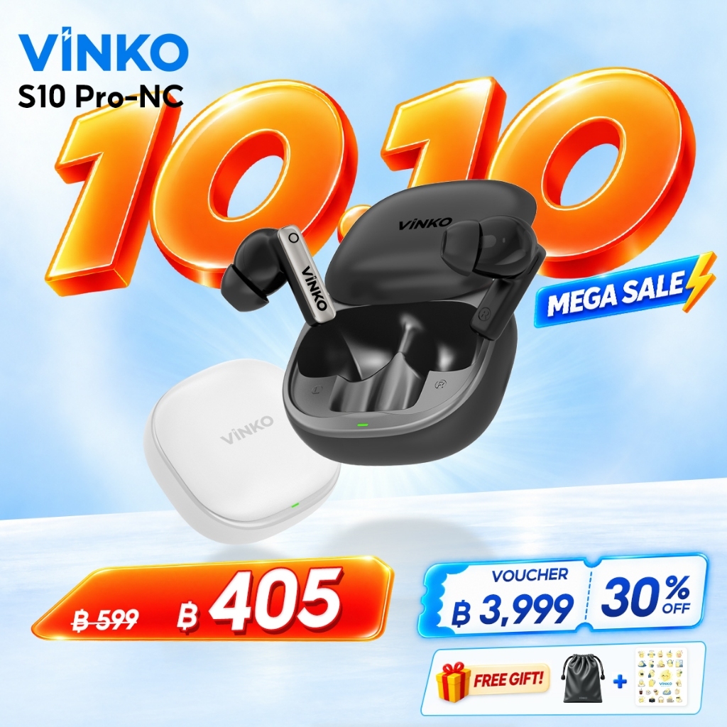VINKO S10 Pro NC หูฟังบลูทูธ TWS แบบอินเอียร์ รุ่น Bluetooth