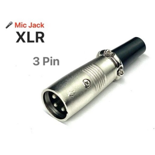 XLR 3 Pin ตัวผู้ แจ็คไมค์ ขั้วทองเหลืองชุบเงิน Mic Connector สำหรับสายไมโครโฟน (Choo2hands)