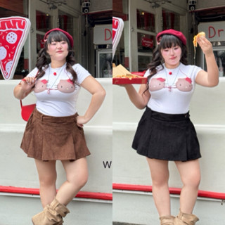 WP 🤎🖤กระโปรงจีบหน้า ผ้าคอร์ดูรอย สุดคิ้วท์ จับคู่ได้ทุกลุค ไ…